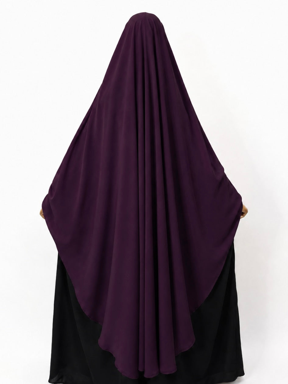 Plum Awrah Khimar With Flap