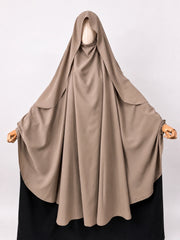 Beige Awrah Khimar With Flap