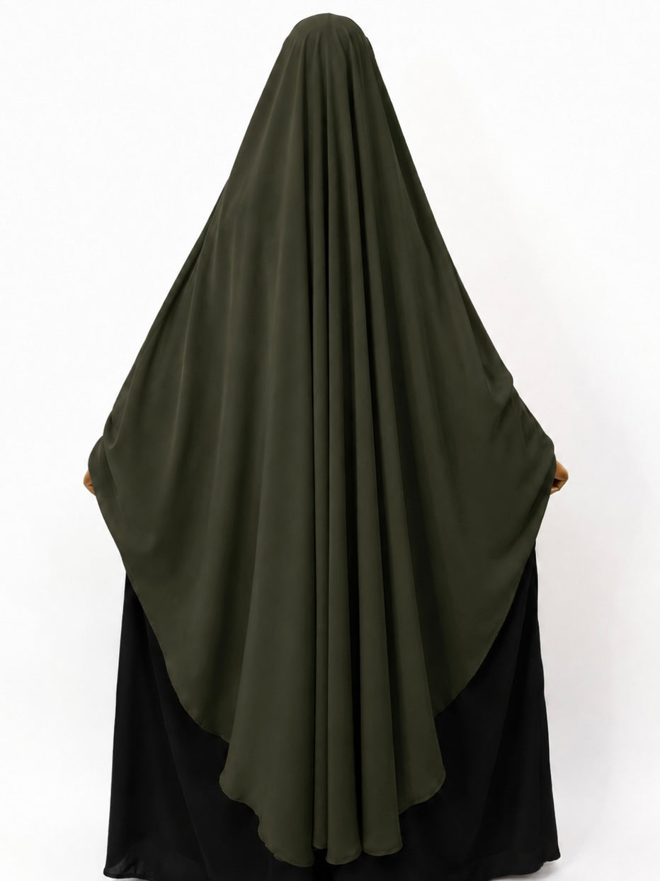 Olive Awrah Khimar With Flap