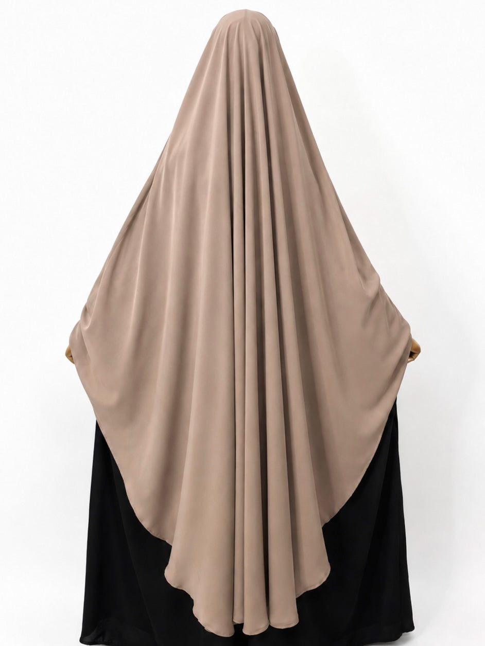 Beige Awrah Khimar With Flap