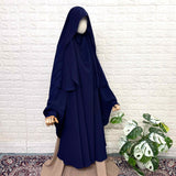 Navy Blue Awrah Khimar With Flap