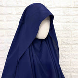 Navy Blue Awrah Khimar With Flap