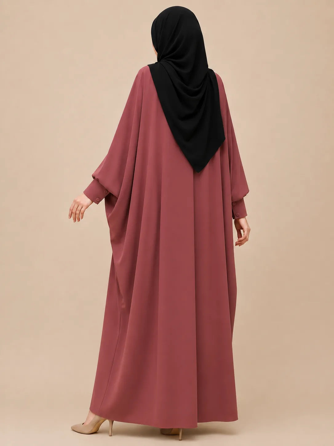 Pecan Front Open Kaftan Abaya
