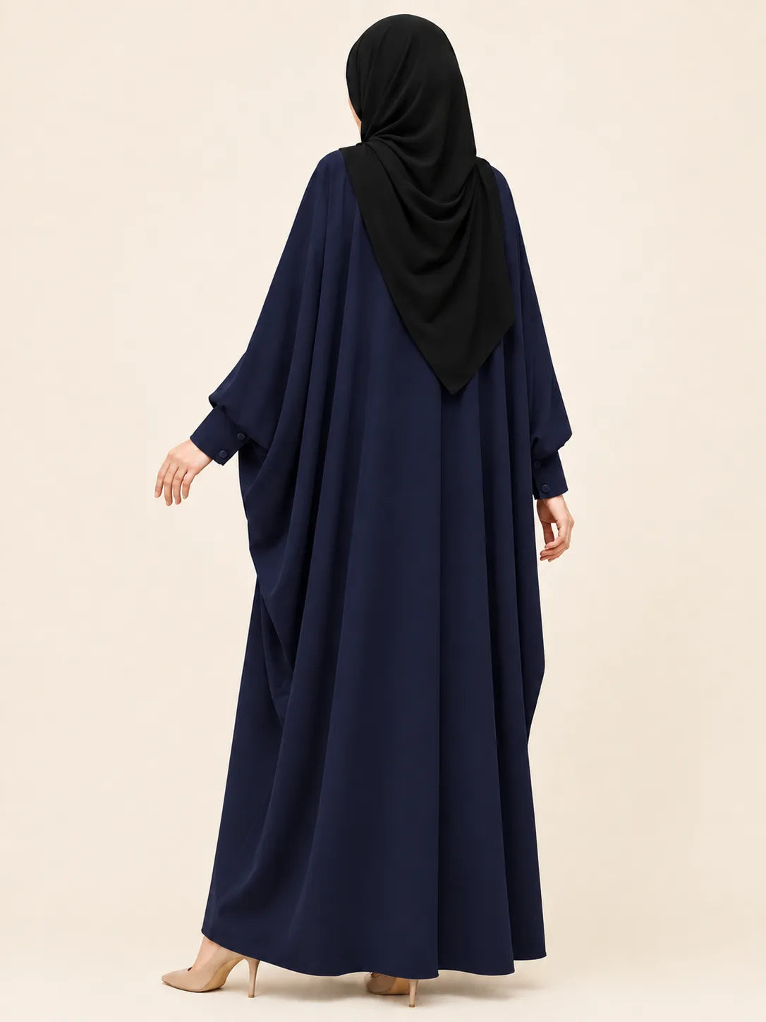 Navy Blue Front Open Kaftan Abaya