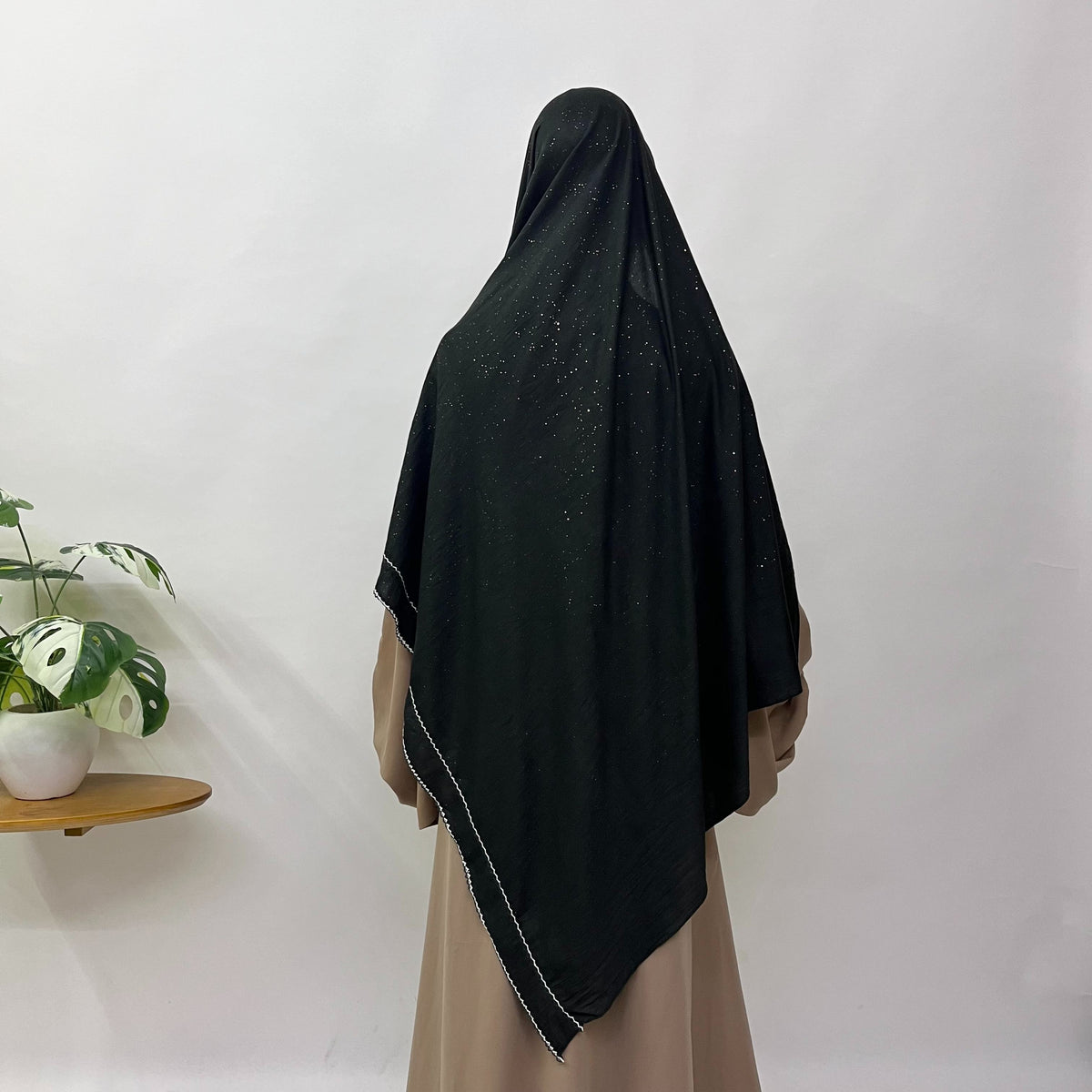 Hijab with crochet border