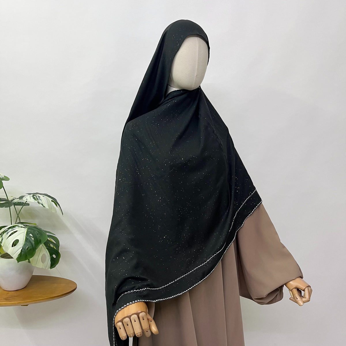 Hijab with crochet border
