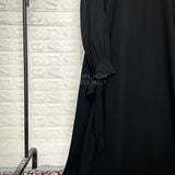 Black Ribbon Sleeves Abaya