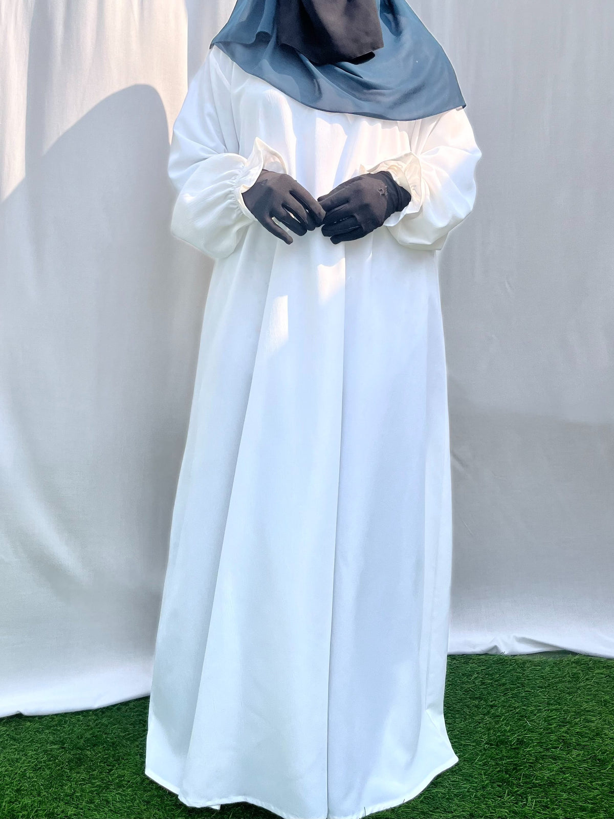 Basic Abaya With Flower Sleeves