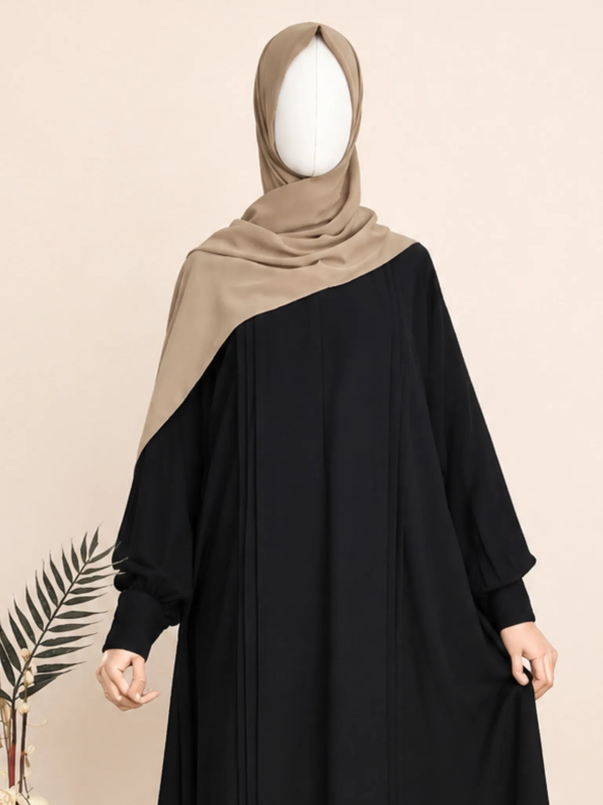 Black Pleats abaya