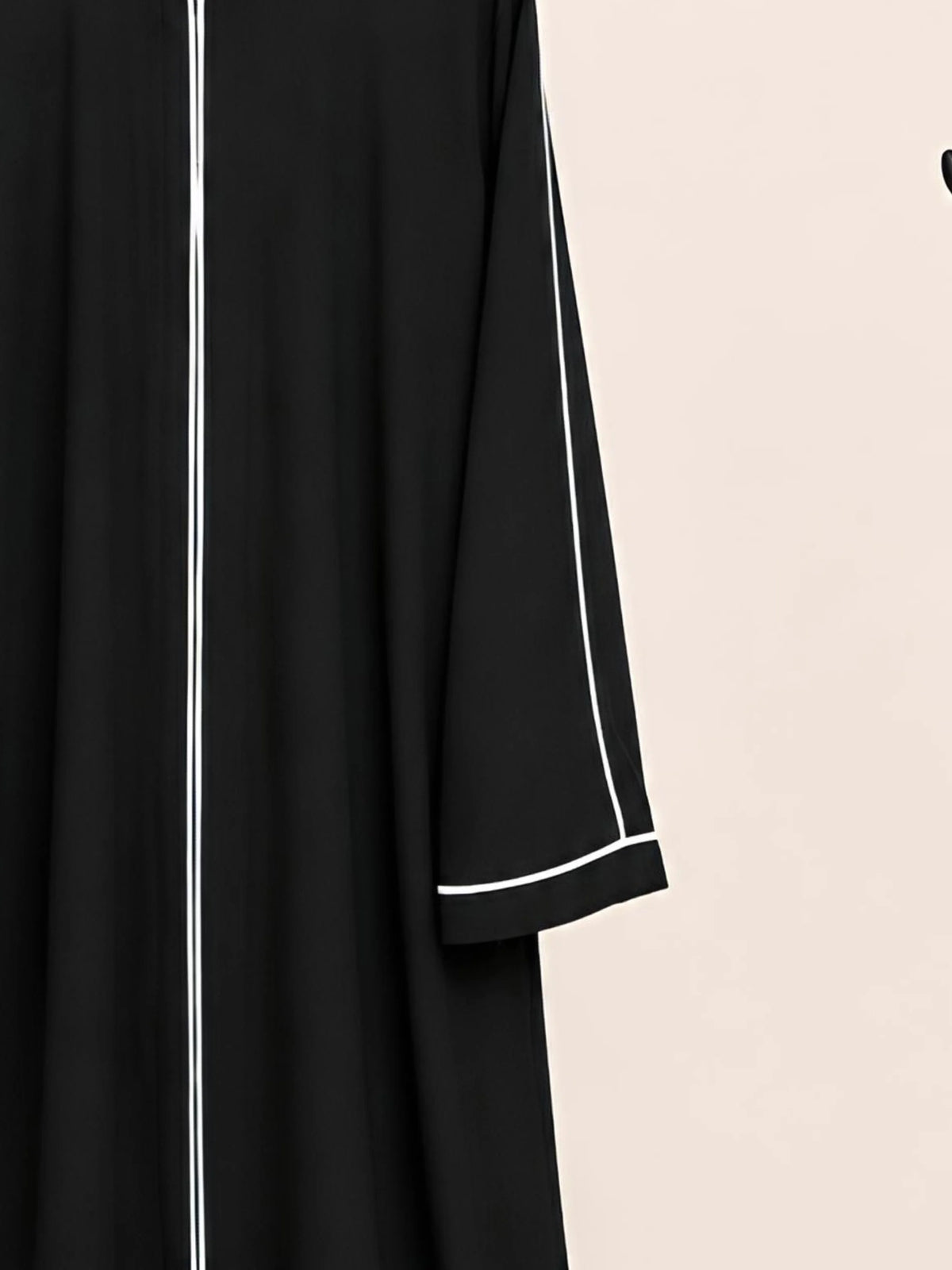 Black Front Open Basic Abaya
