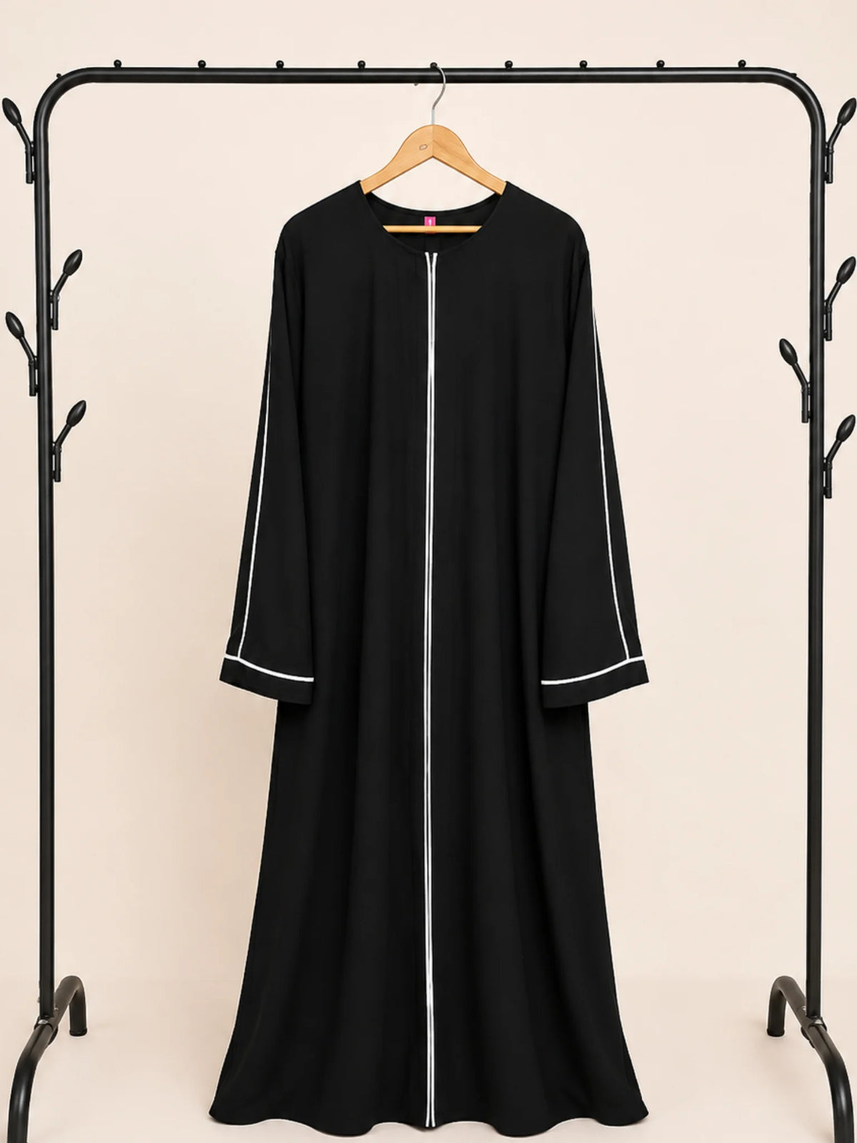 Black Front Open Basic Abaya