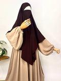 Contrast Abaya Khimar Set