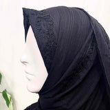 Black hijab with embroidery