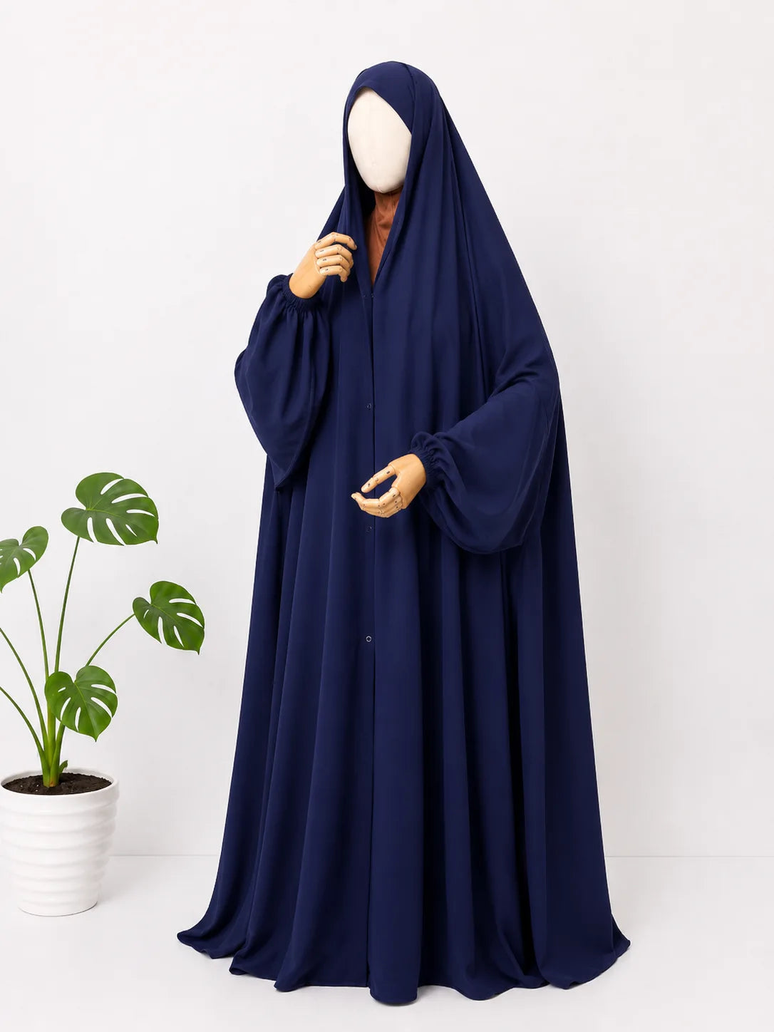Navy Irani Chadar With Sleeves