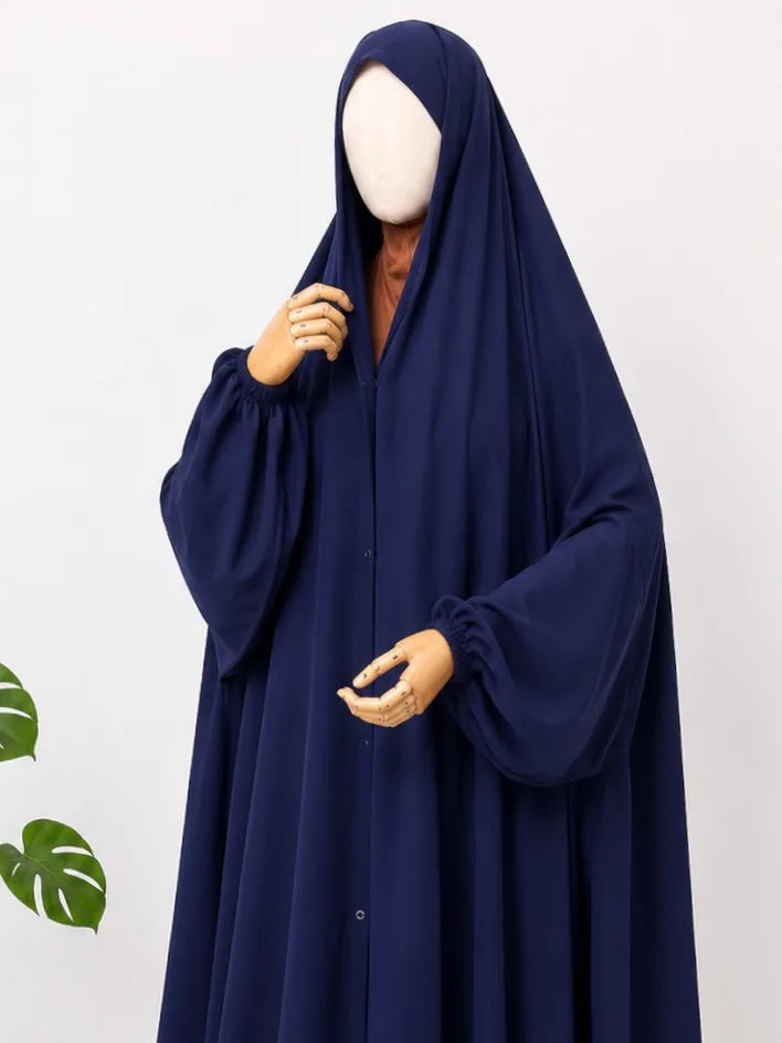 Navy Irani Chadar With Sleeves