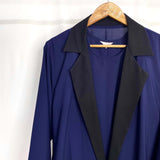 Navy Blue Coat Abaya With Black Contrast