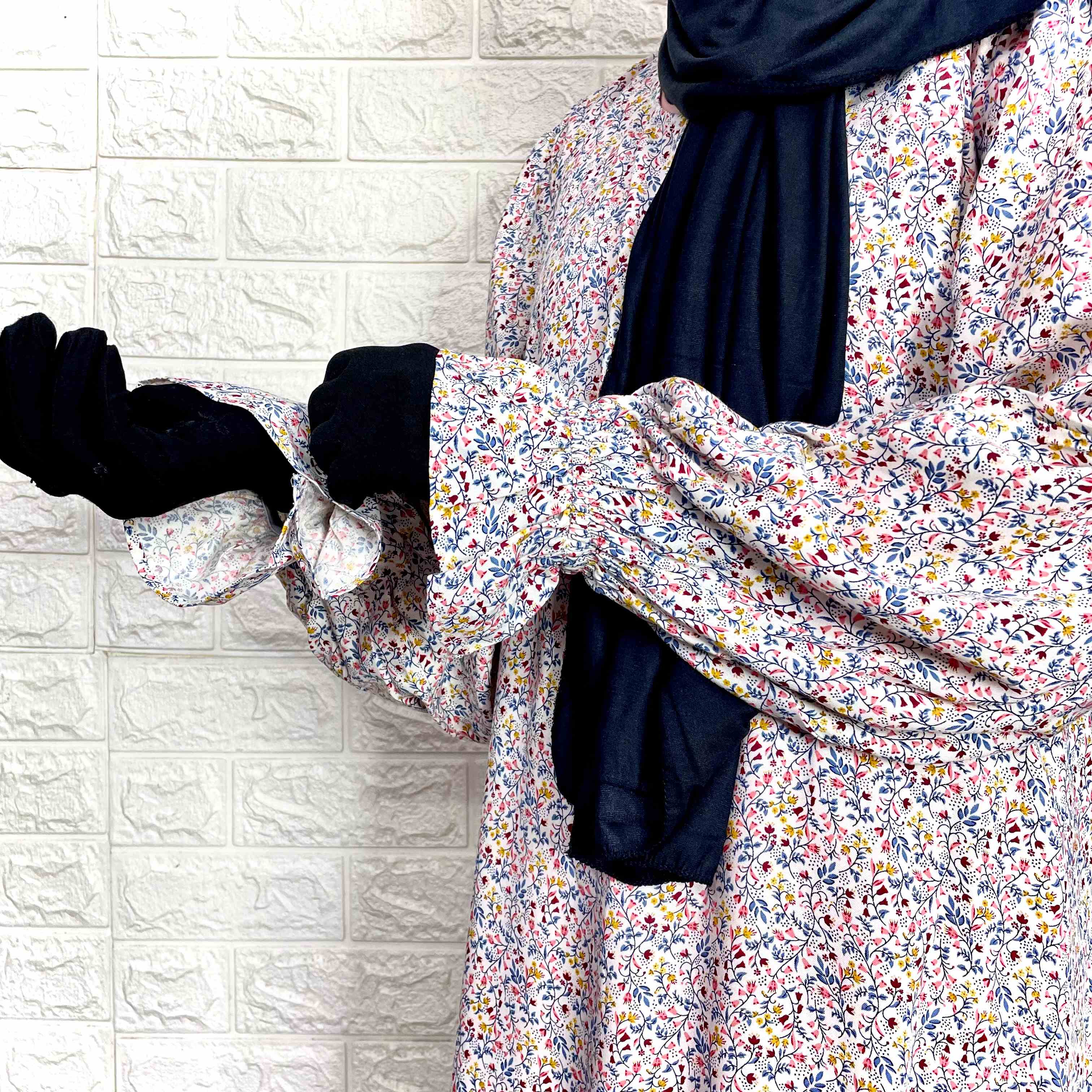 A-Line Abaya With Flower Sleeves