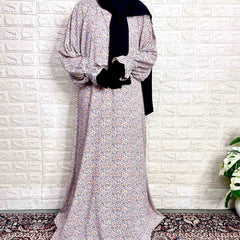 A-Line Abaya With Flower Sleeves