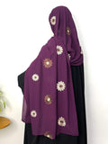 Chiffon hijab with embroidery