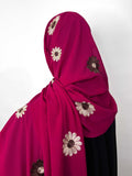 Chiffon hijab with embroidery