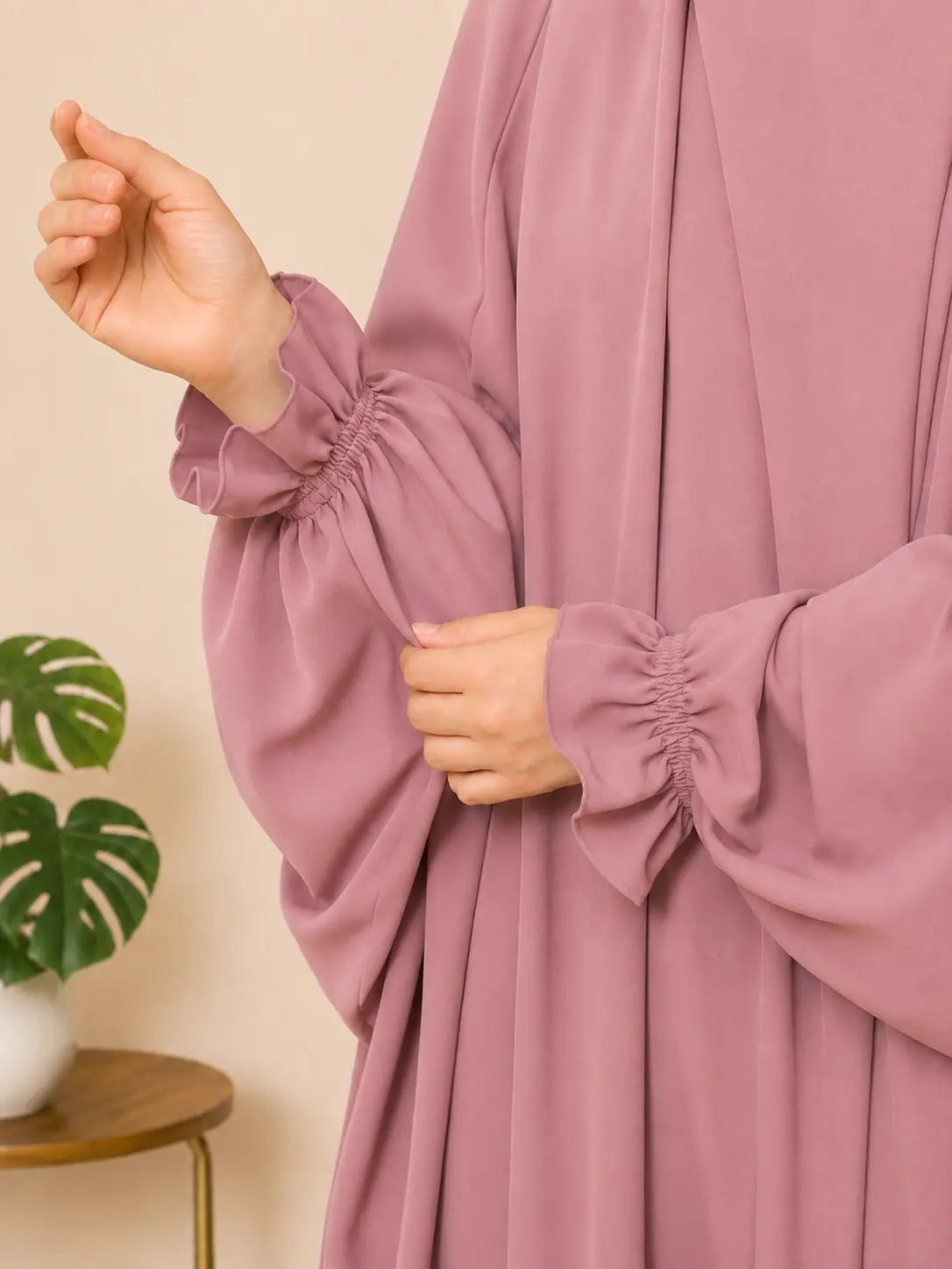 Pastel Pink Two Pc Jilbab With Flap