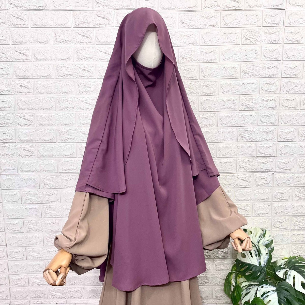 Dusty Mauve Flap Round Khimar