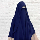 Navy Blue Flap Round Khimar