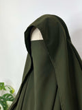 Olive Flap Diamond Khimar