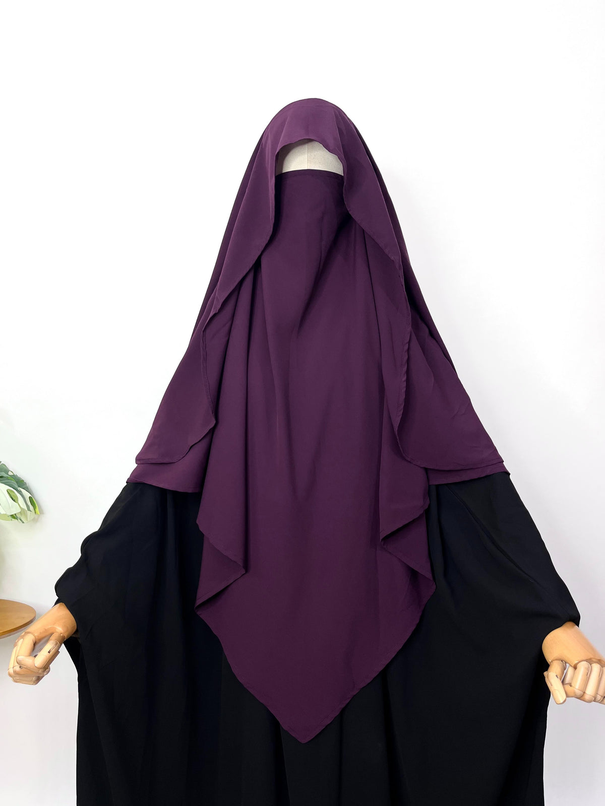Plum Flap Diamond Khimar