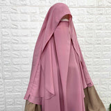 Pastel Pink Flap Round Khimar