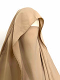 Beige Flap Diamond Khimar