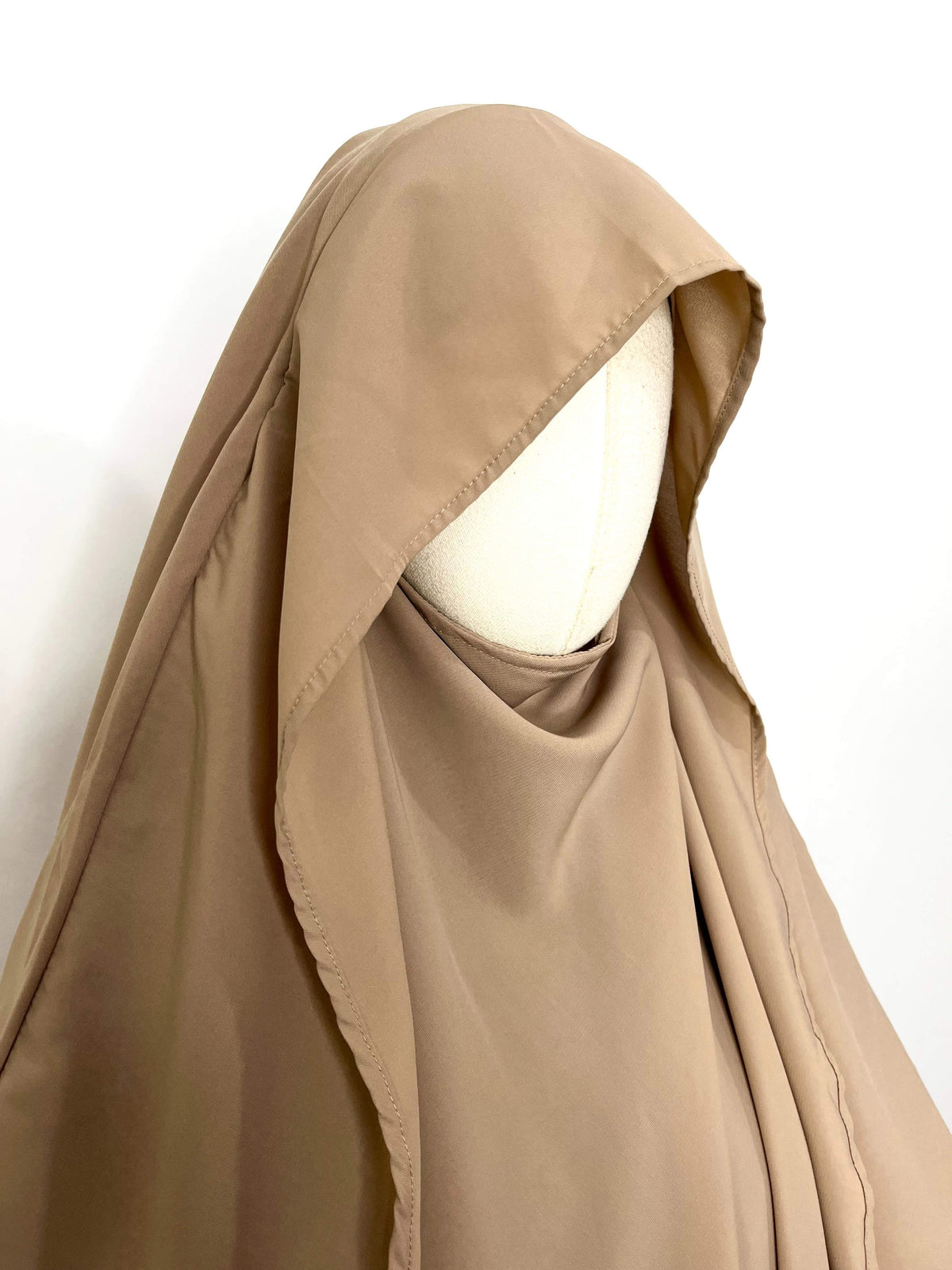 Beige Flap Diamond Khimar