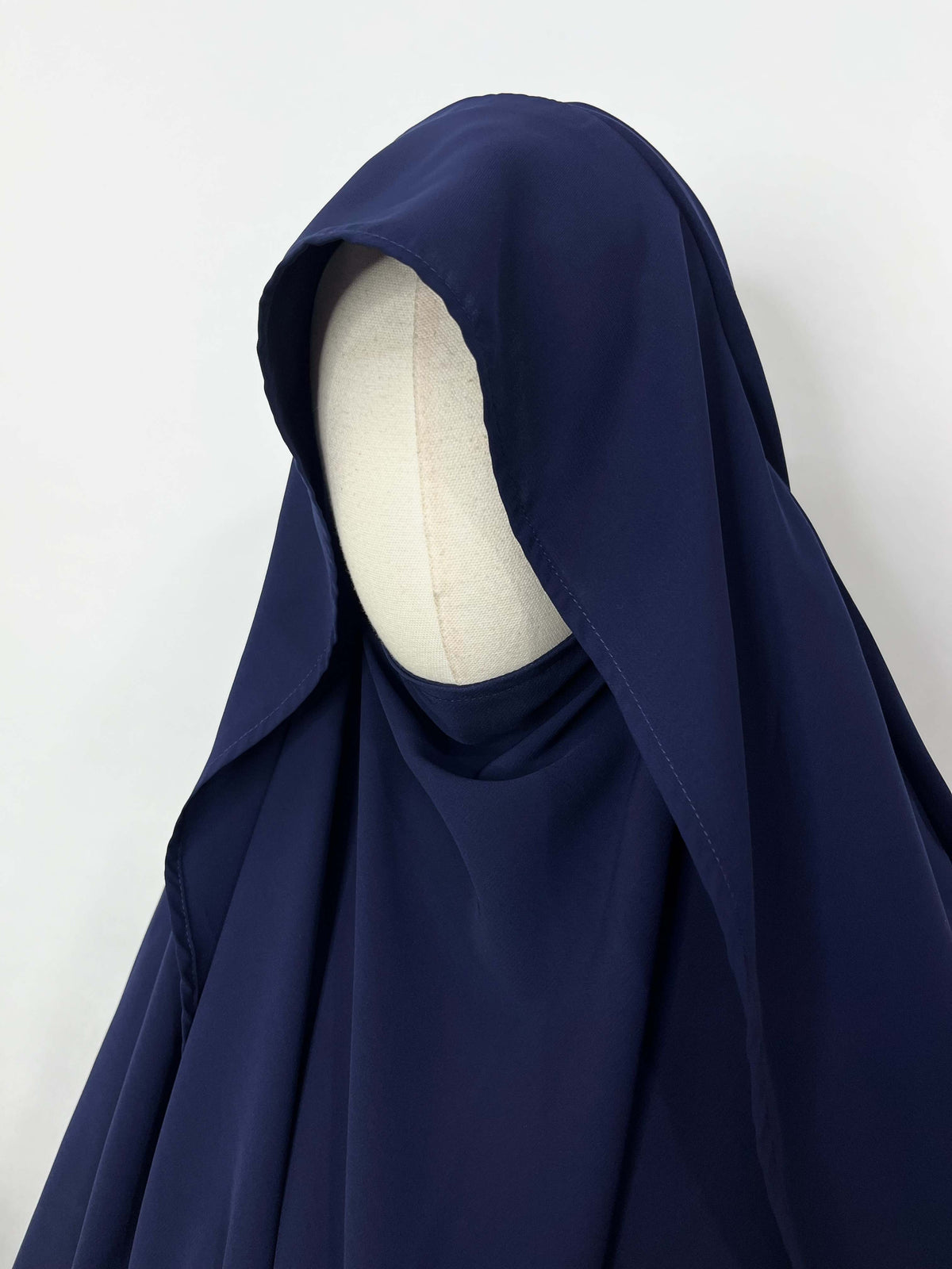 Navy Blue Flap Diamond Khimar