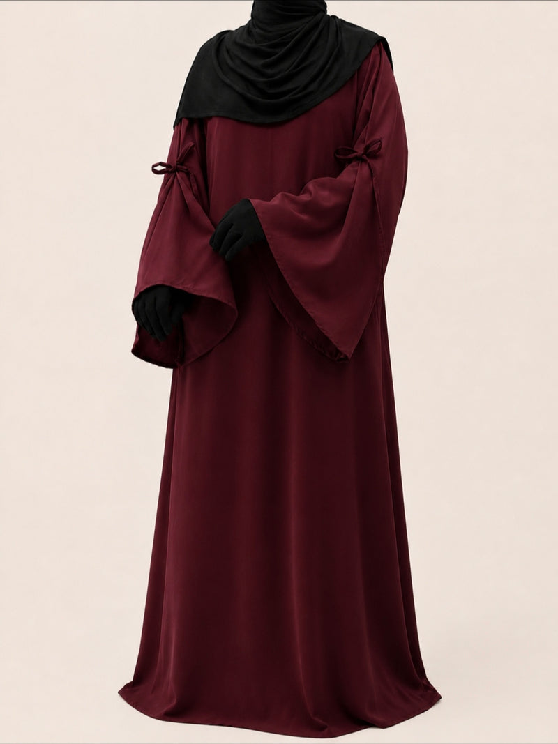 Maroon Laiba Basic Abaya