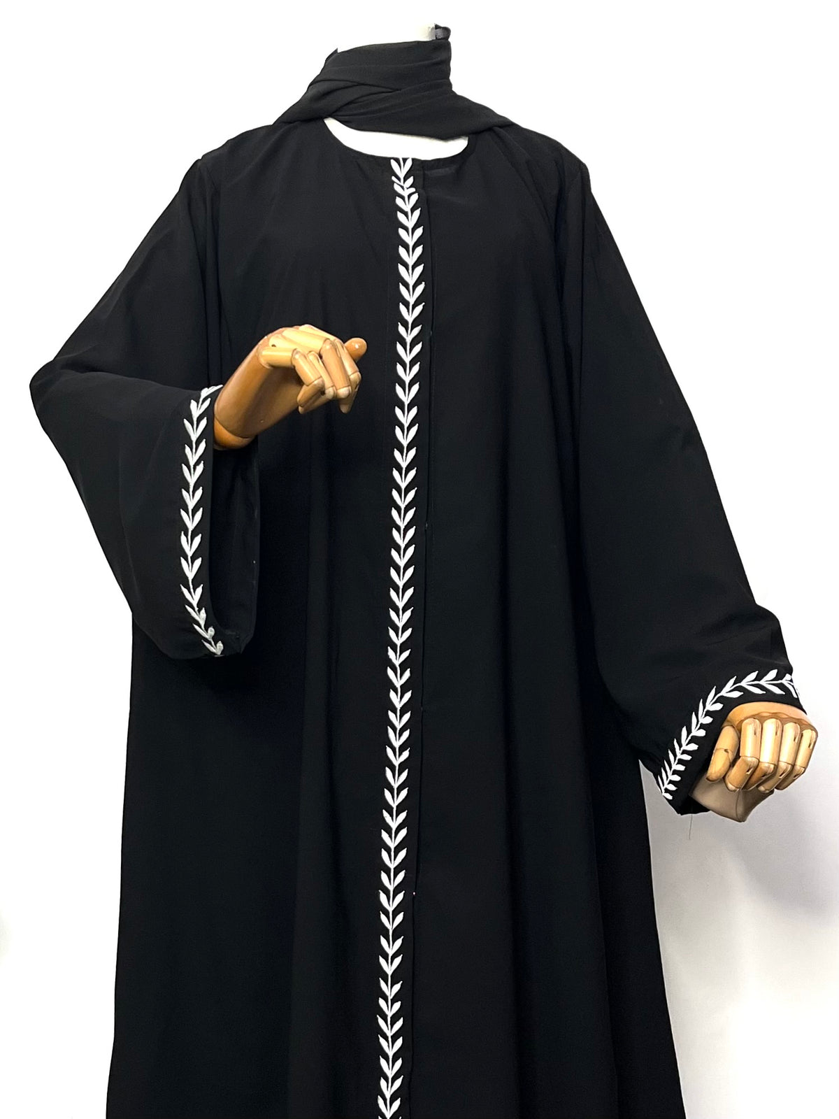 Rehmat Front Open Embroidery Abaya
