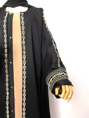 Rehmat Front Open Embroidery Abaya