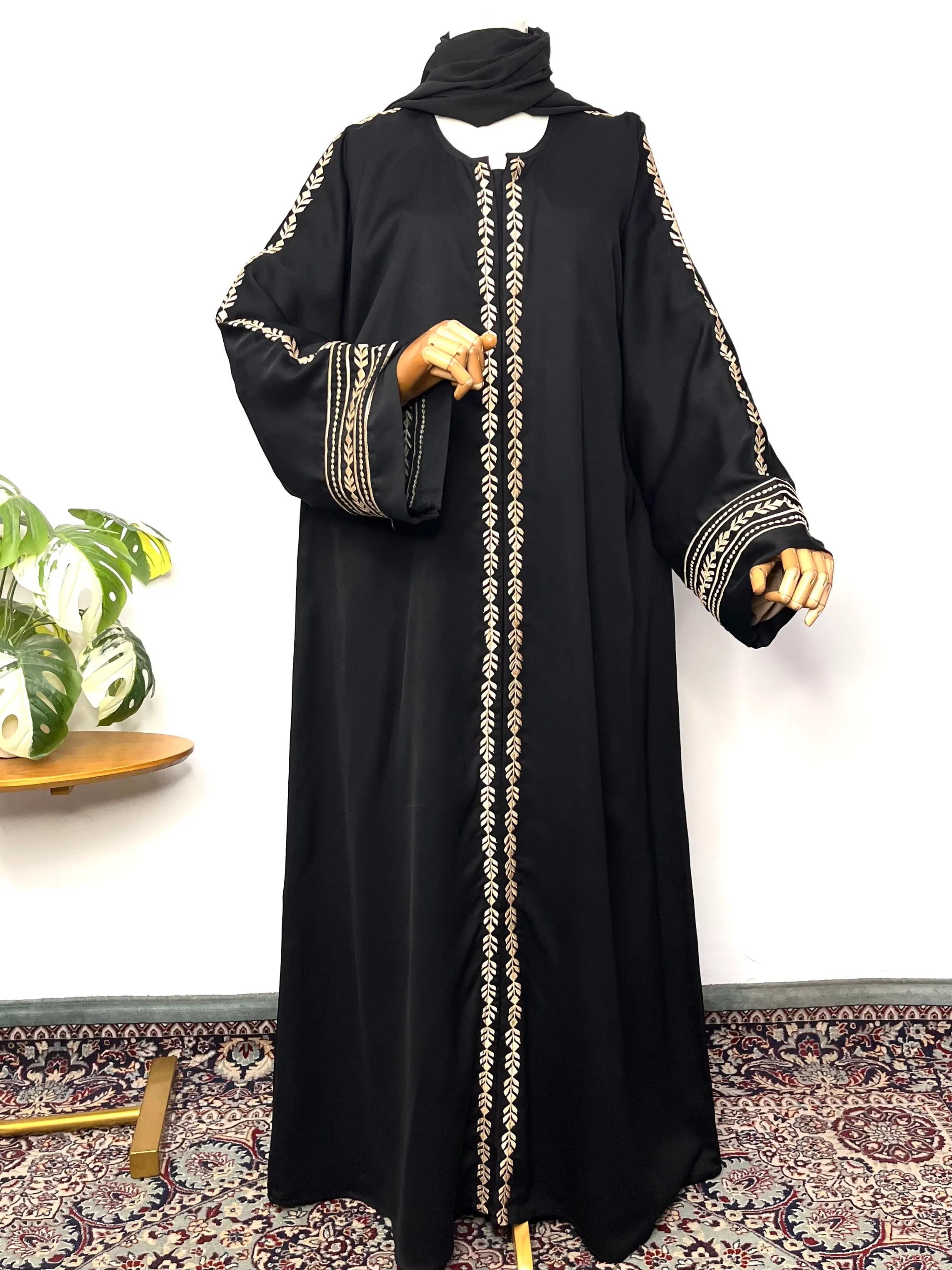 Front open  Embroidery Abaya