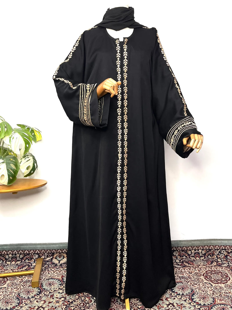 Front open  Embroidery Abaya