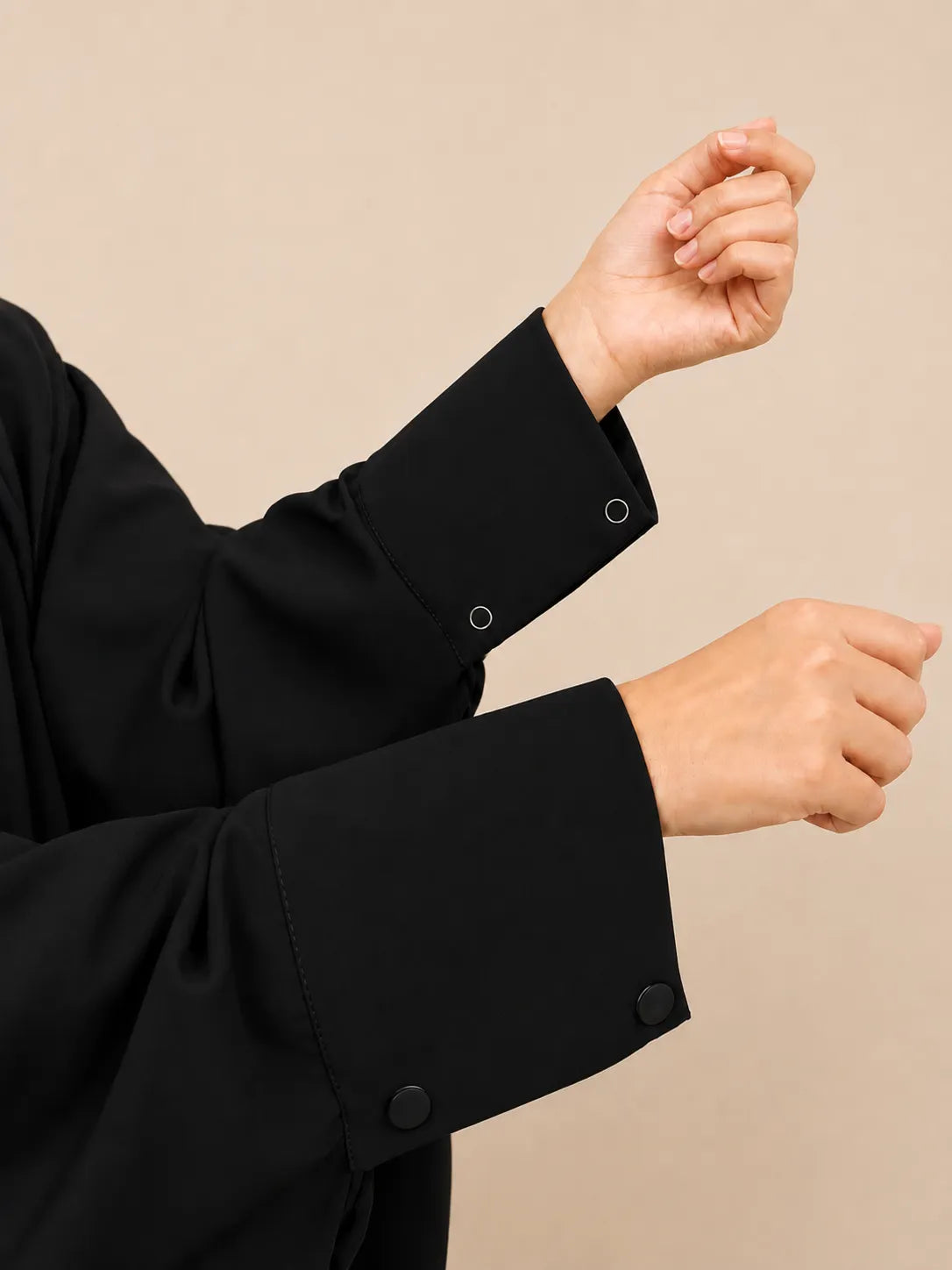 Black Front Open Kaftan Abaya
