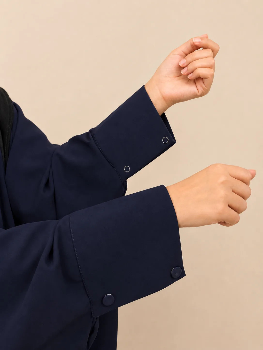 Navy Blue Front Open Kaftan Abaya