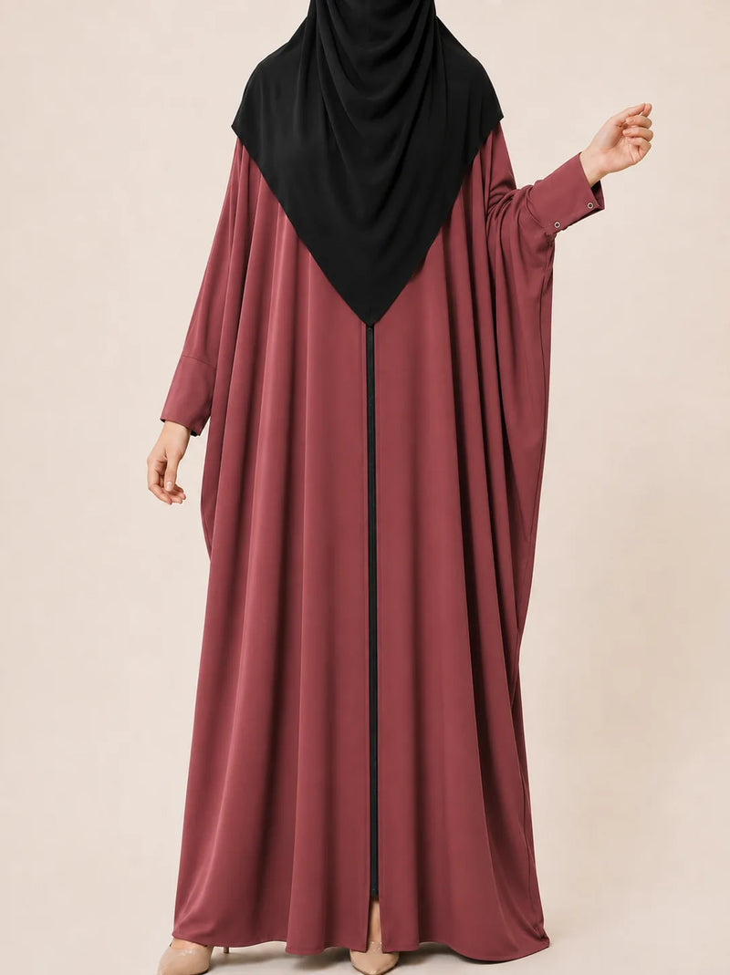 Pecan Front Open Kaftan Abaya