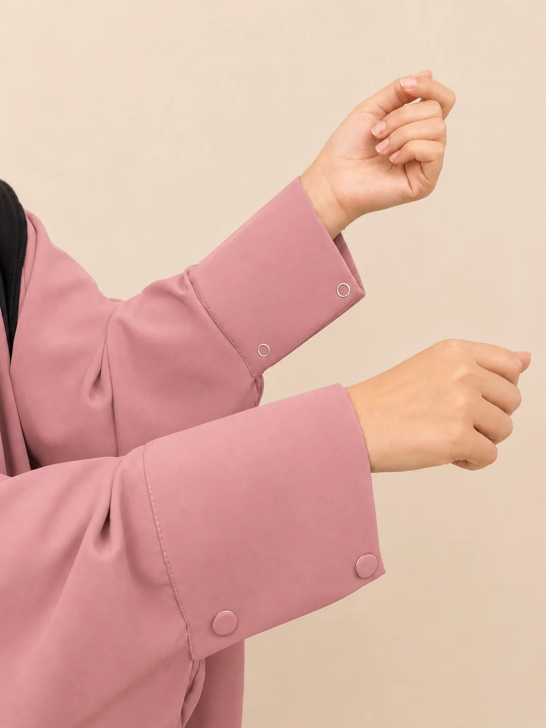Pastel Pink Front Open Kaftan Abaya