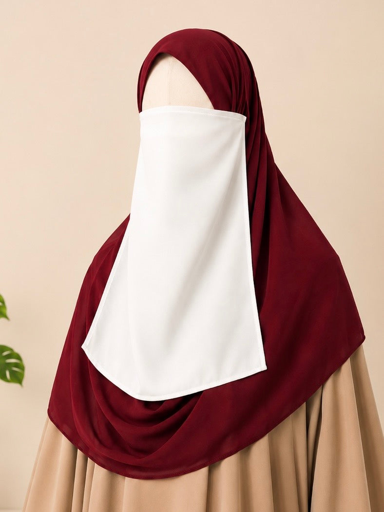 White Half Niqab