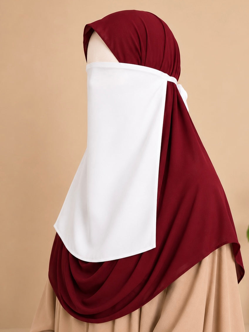 White Half Niqab