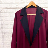 Maroon Coat Abaya With Black Contrast