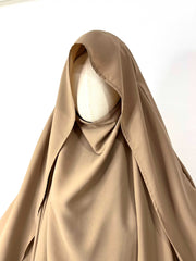 Beige Awrah Khimar With Flap