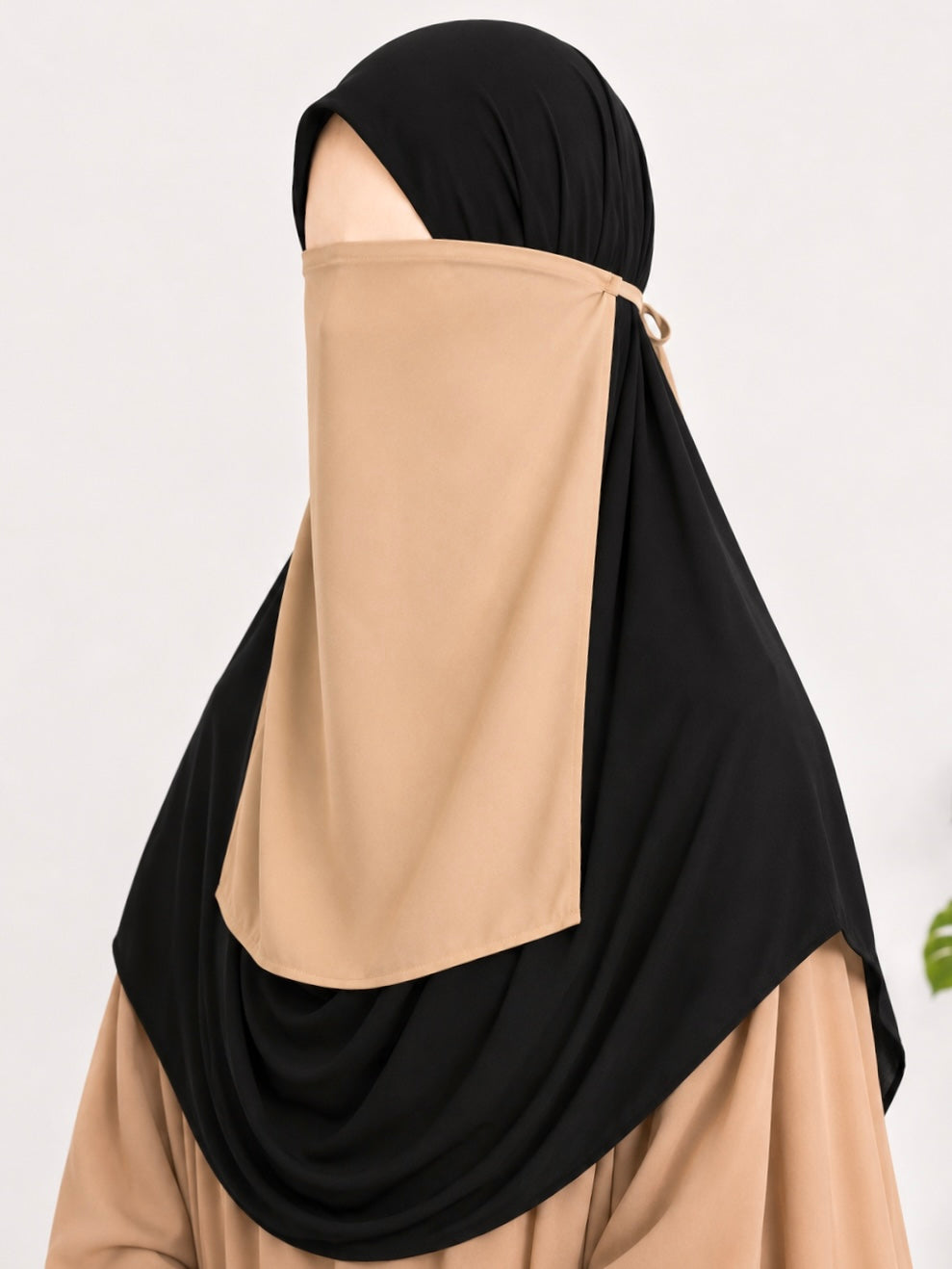 Beige Half Niqab