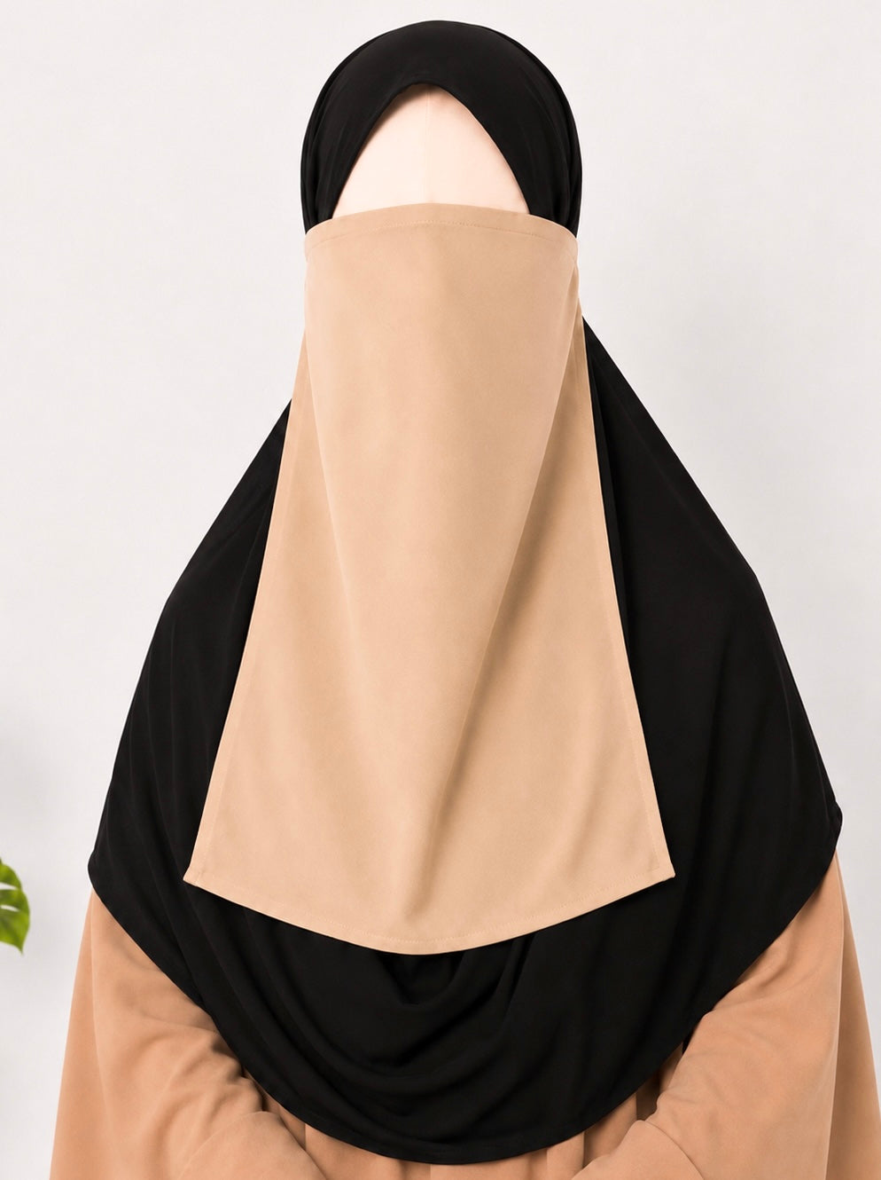 Beige Half Niqab