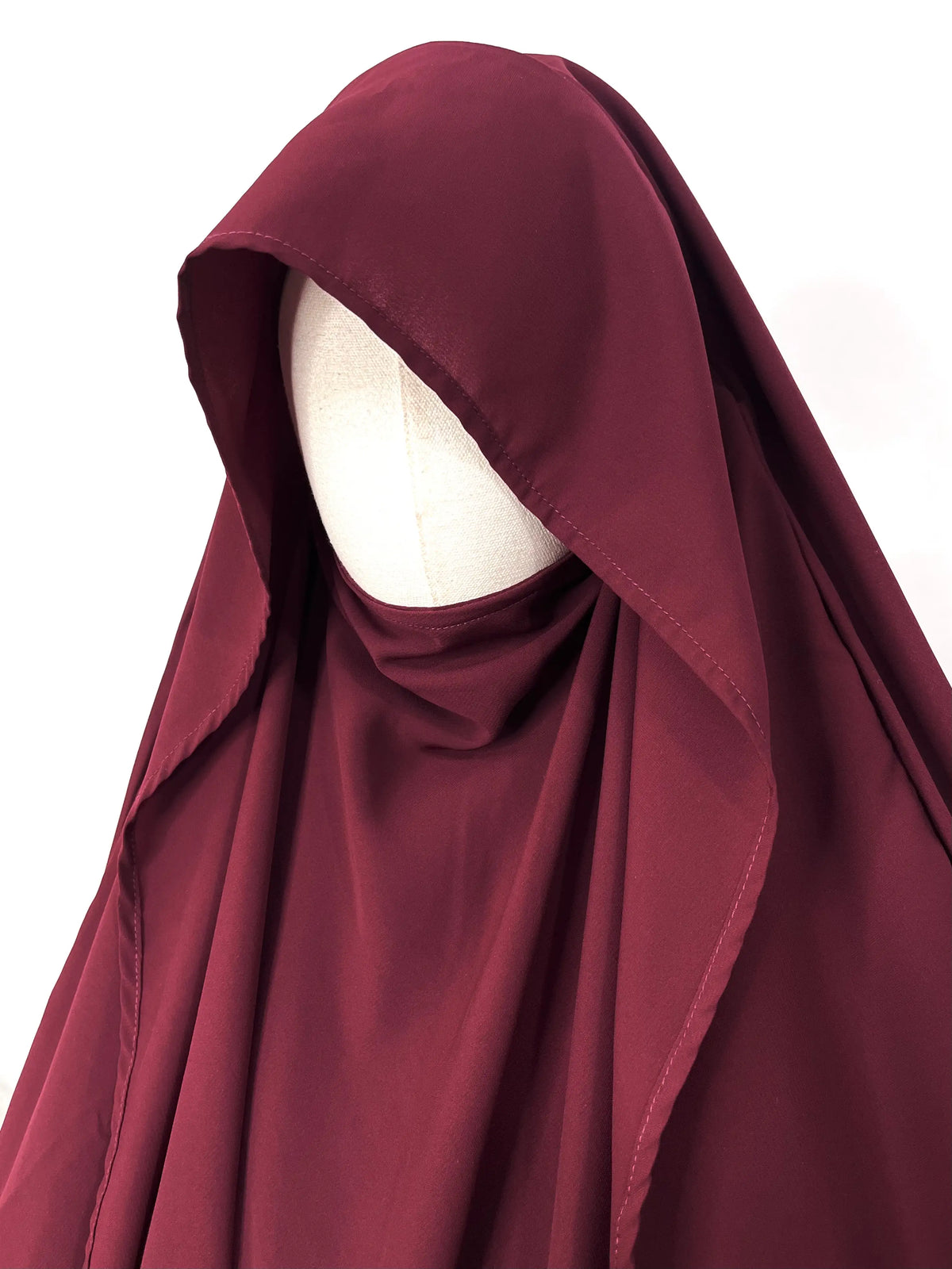 Maroon Awrah Khimar With Flap
