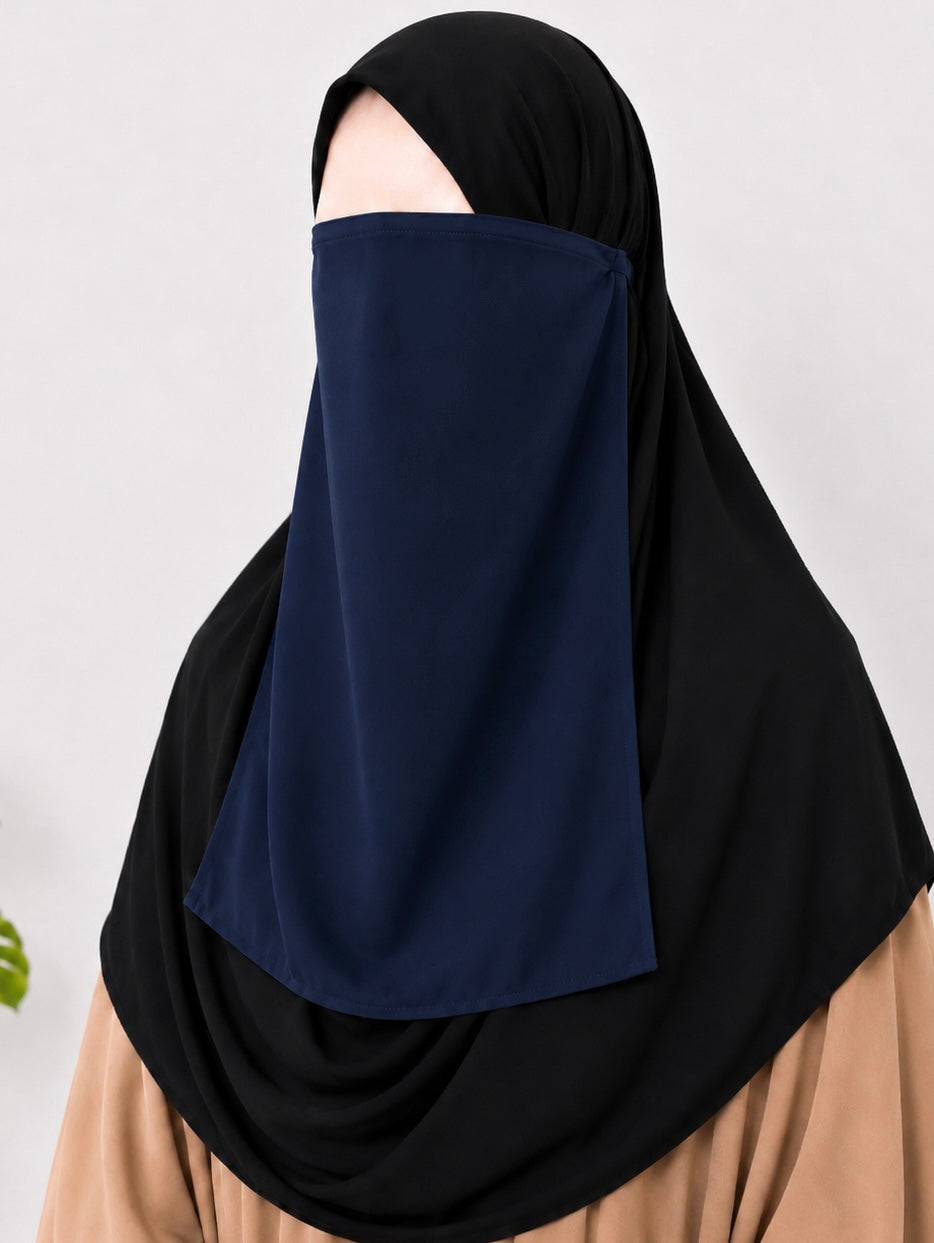 Navy Blue Half Niqab